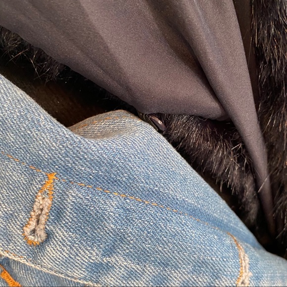 BB Dakota faux fur collar denim jean jacket size M removable collar - Picture 6 of 9